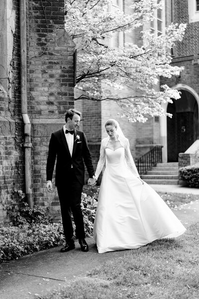 joyful couple on wedding day