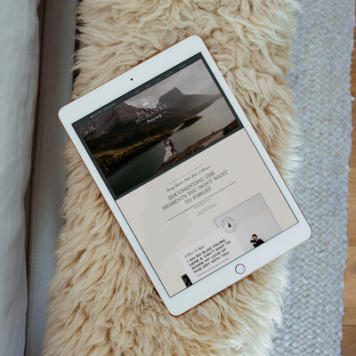 Mockup of branding and website design for creatives by Palme Design Co