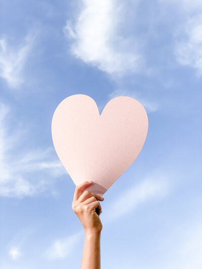 Love heart in the sky for client testimonials