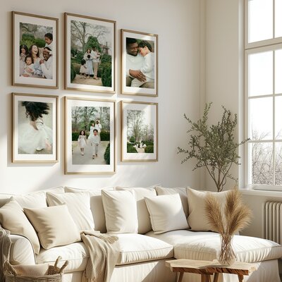 large matted and framed photos hang in elegant home by huntsville photographer fauna & film