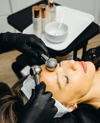 Collage of aesthetic services: injectables, facials, laser hair removal — showcasing Maxwell Aesthetics’ offerings in Salem, Oregon