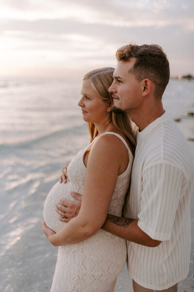 Romantic Intimate Maternity Photos at Sunset