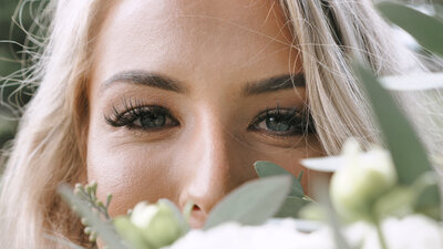 Virginia Wedding Videographer shot of bride's eyes on wedding day