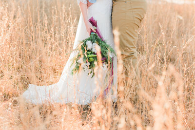 bride's bouquet in her hand