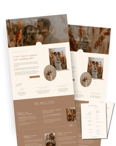 Showit Client Lounge templates for photographers