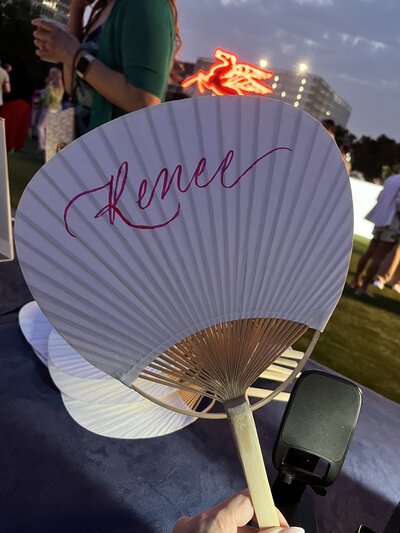 Hand lettered fans