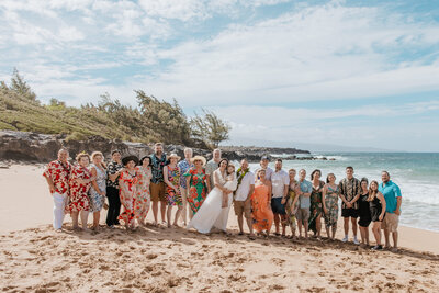 A all exclusive intimate wedding with 25 people captured on the beach in Maui names DT Flemmings beach. This is from one of our all inclusive packages