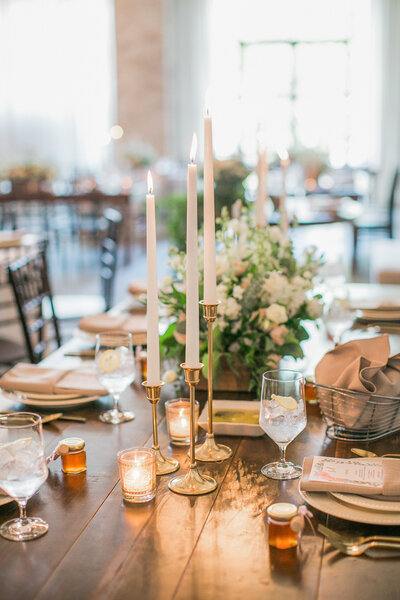 Wedding table for wrightsville manor wedding in wilmington NC.