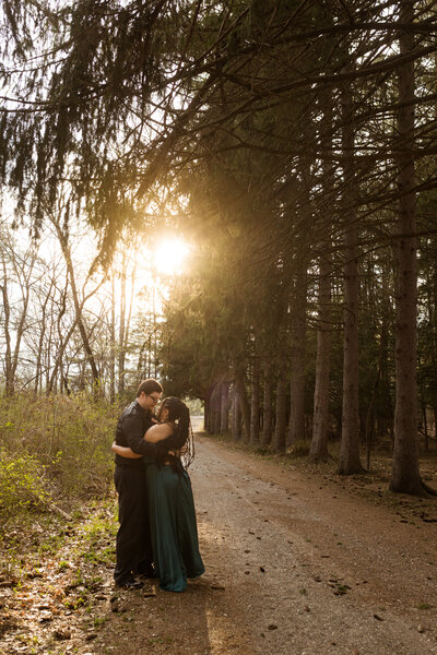 Sunset engagement session shelby township michigan