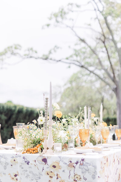 a beautiful table arrangement for a wedding reception