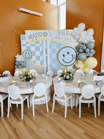 1 Happy Dude party signage and decor planned by Fancy Chancey in San Diego CA