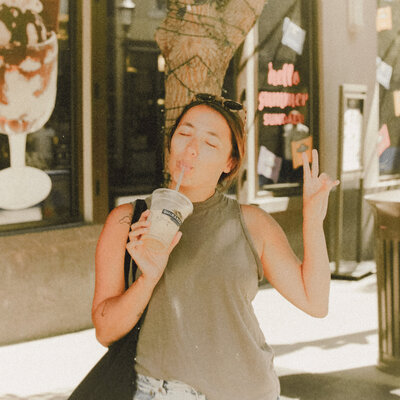 girl with drink