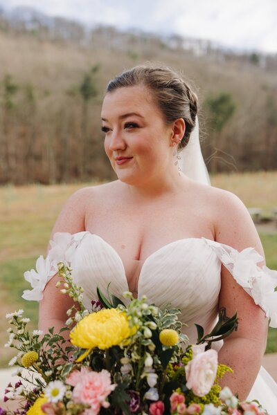 portrait of bride after destination wedding ceremony