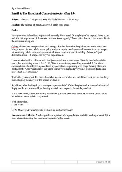 Screenshot of Email 6 – The First Offer email template.