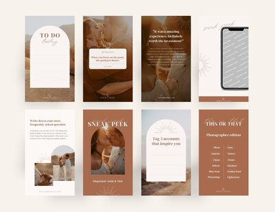 Instagram templates voor bruiloftfotografen
