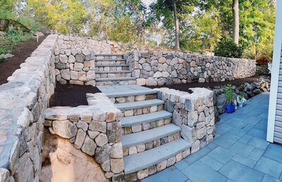 Gallery of backyard transformation work sample terraced patio