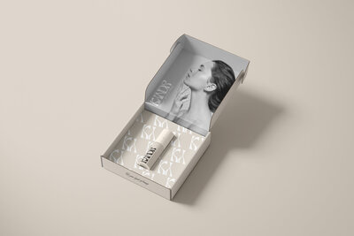 Cosmetic Mailing Box Mockup by Creatsy (5 - fully printed bottle)