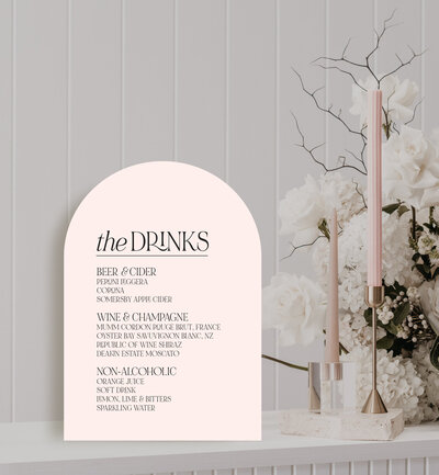 Big Love drinks bar sign for your wedding