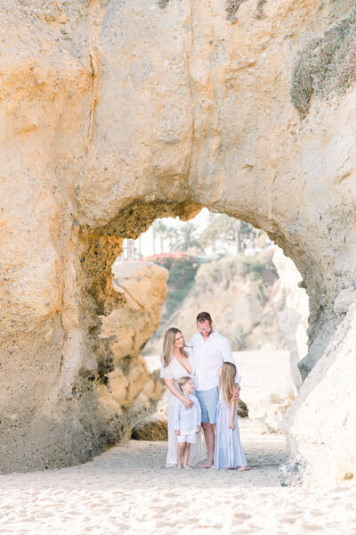 Family photos taken at Montage Beach in Laguna Beach California