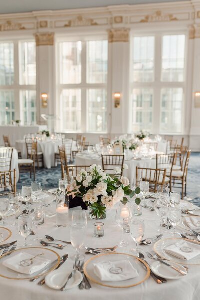 Wedding reception setup