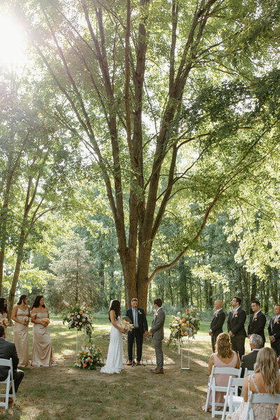 Bride and groom walk up memorial steps at their DC wedding