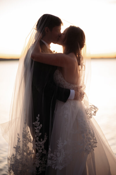 Golden hour kiss on Rangeley Lake