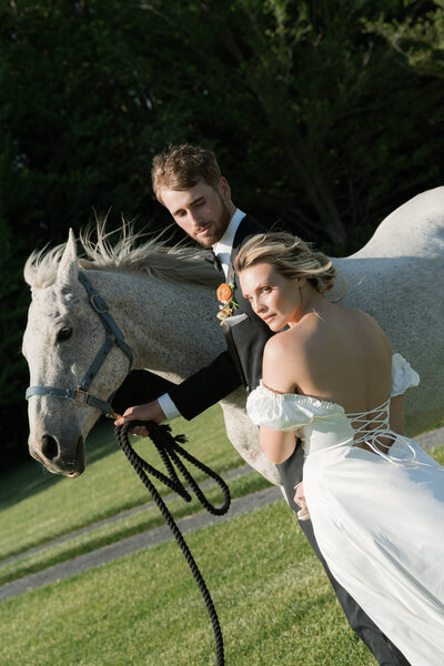 Bride and groom in a bridgeton inspired wedding out in Cavaignac Estate in Walnut Grove, CA captured by a wedding photographer MVF Portraits 