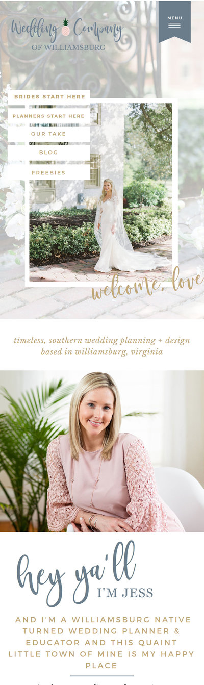 A Showit Website Tempalte built to convert for Wedding Planners