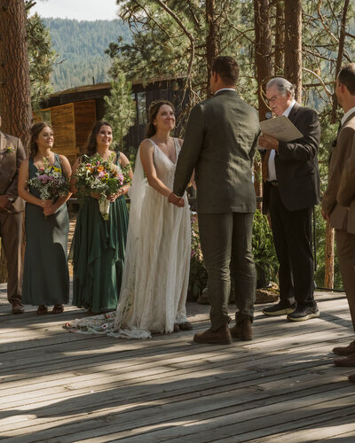 Outdoor wedding ceremony in Spokane with natural lighting and candid emotion, captured in a heartfelt way.