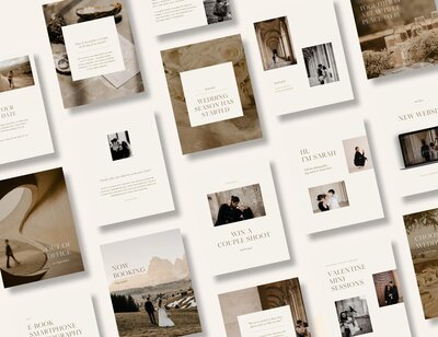Elegant wedding photographer Instagram post templates 