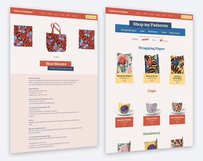 Shop Artwork & Designs Showit website template The Template Emporium