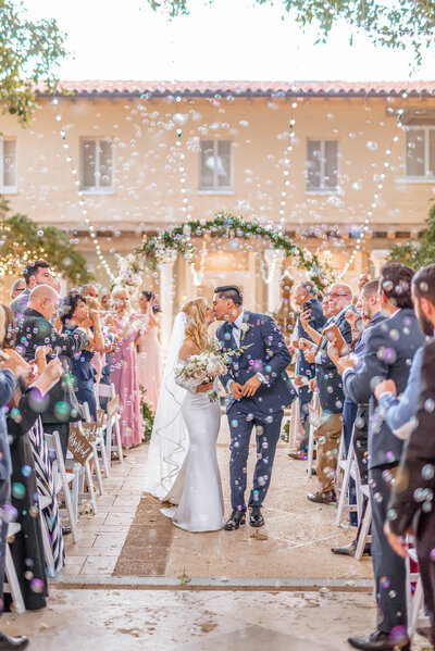 Bubble ceremony wedding day exit