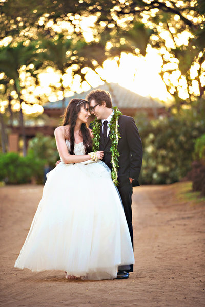 Beautiful destination wedding on the Hawaii island Lanai.  Wedding vows were exchanged on