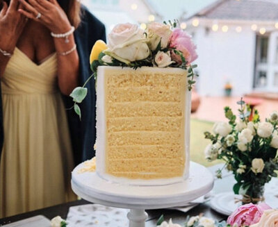 Slices of wedding cake from jersey cake designer