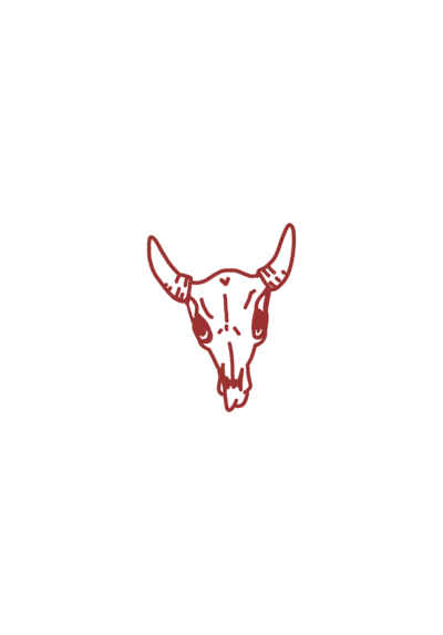 cow skull red