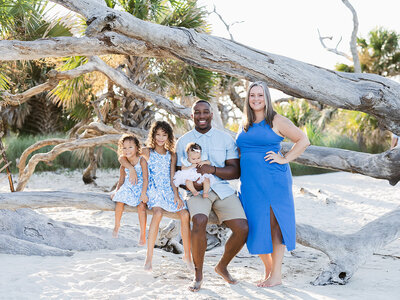 family portrait children savannah georgia forsyth park