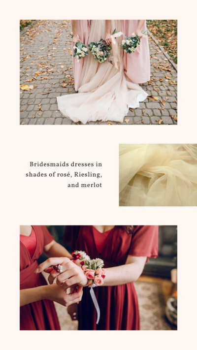Copywriting for a bridesmaid fashion Instagram story