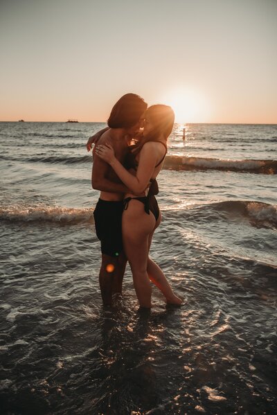 Couples beach boudoir in Orlando studio