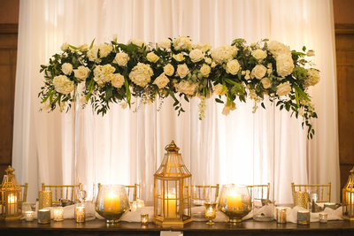 estate table tall white florals