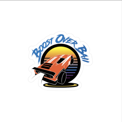 Vinyl sticker branded for the Boost Over Ball Rocket League Podcast
