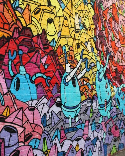 Stock image of street art to show the artsy side of Marrickville, where I consulted with an investor