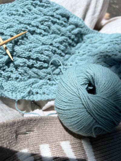 Laulu Shawl on the needles WIP