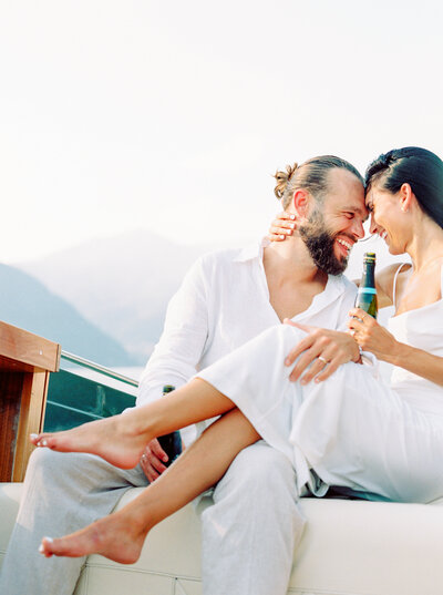 Lake Como boat shoot for engagement session photographed by Lake Como photographer