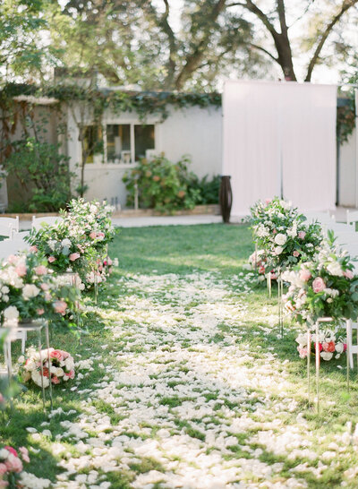 Ceremony Le Petals Studio wedding florist at Heringer Estates