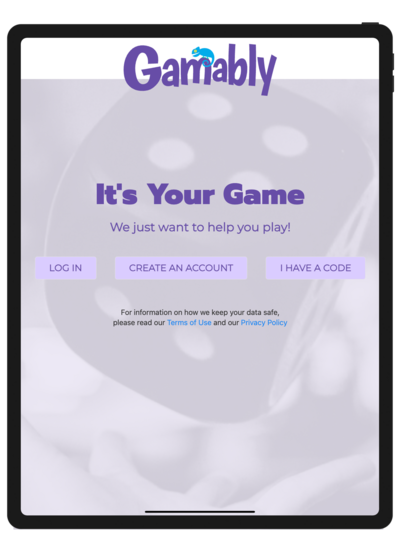 A screenshot of Gamably's previous website design displayed on an iPad, showing the outdated layout and structure before the redesign by Unica Formo to enhance user experience and functionality.