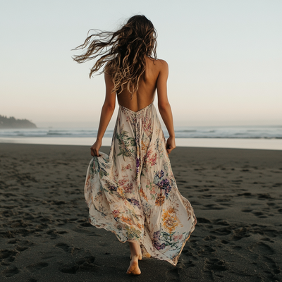 Sophie loopt op het strand