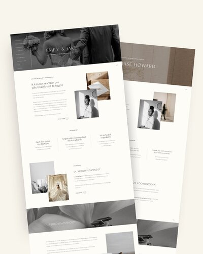 Shoot en Bruiloft Klantenpagina voor Showit, Showit template voor trouwfotografen