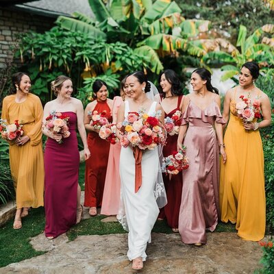 Colorful reception centerpiece planned by Bianca Nichole and Co