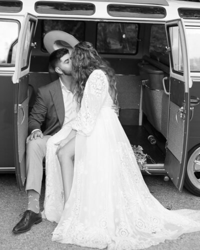 Bride and Groom enjoying a calm moment forehead to forehead
