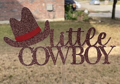Little Cowboy Cake Topper for babyshower, it's a boy